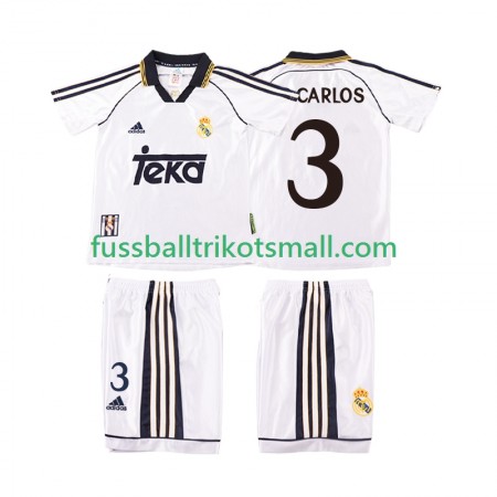 Fußballtrikots Real Madrid R CARLOS 3 2000 Retro Kinder 1998 Kurzarm Heimtrikotsatz kaufen